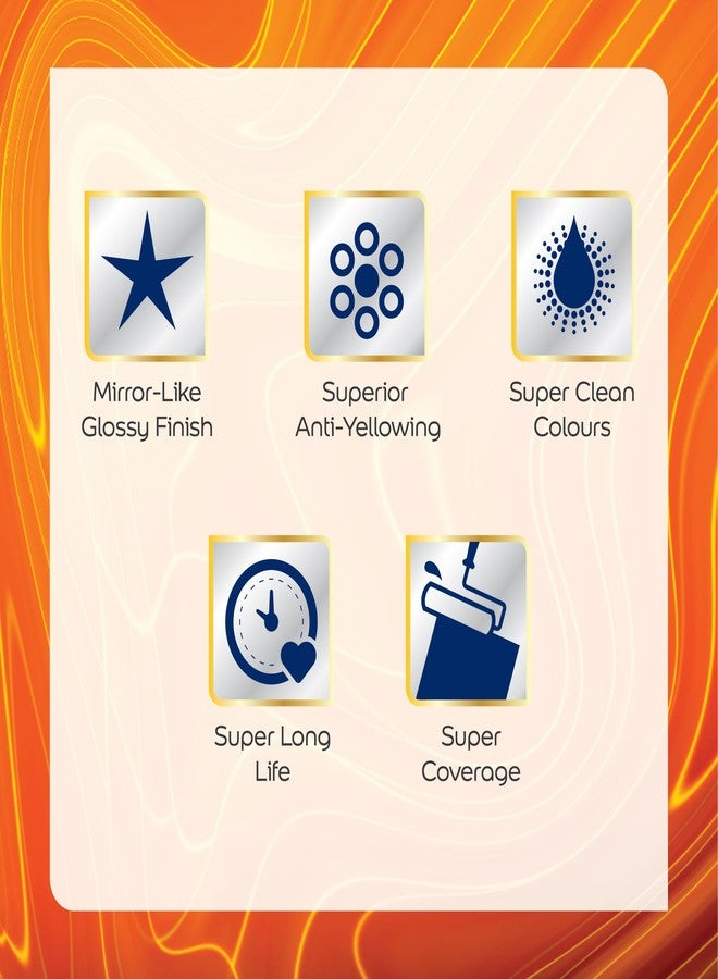 ديولكس دولوكس سوبر جلوس ٥ في ١ | طلاء مينا فائق الجودة للأسطح الخشبية والمعدنية | لمعان غني وعميق يدوم طويلاً، لمسة نهائية تشبه المرآة | طبقة طلاء مقاومة للتشقق، ٤ لترات، لون جمشت لامع - Image 2